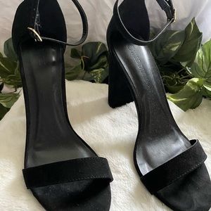Black Block Heeled Sandals